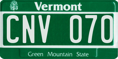 VT license plate CNV070
