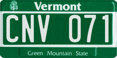VT license plate CNV071