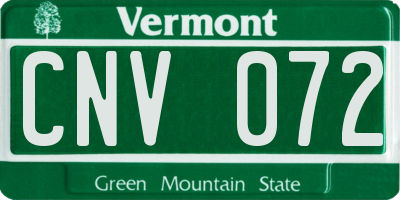 VT license plate CNV072
