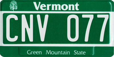 VT license plate CNV077