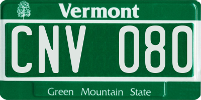 VT license plate CNV080