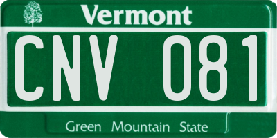 VT license plate CNV081