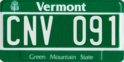 VT license plate CNV091