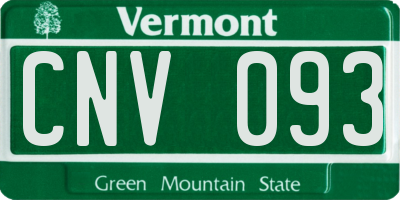 VT license plate CNV093