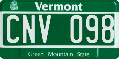 VT license plate CNV098