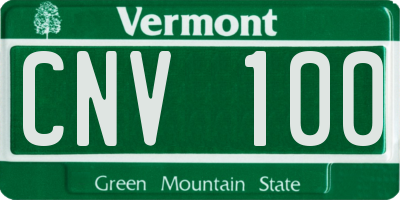 VT license plate CNV100