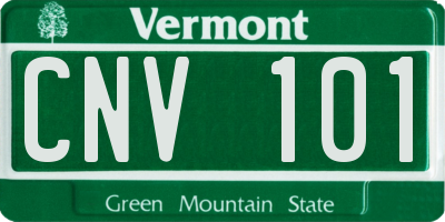 VT license plate CNV101