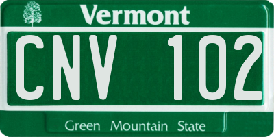 VT license plate CNV102