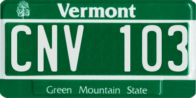 VT license plate CNV103