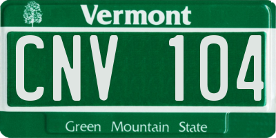 VT license plate CNV104