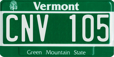 VT license plate CNV105