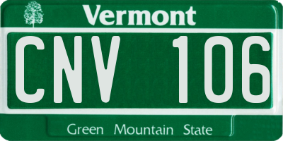 VT license plate CNV106