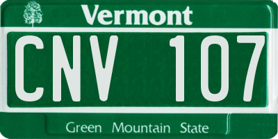 VT license plate CNV107