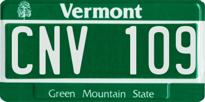 VT license plate CNV109