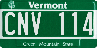 VT license plate CNV114