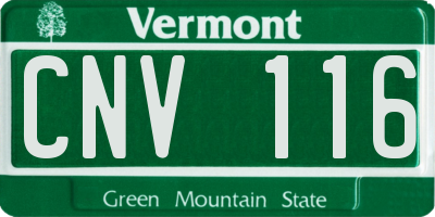 VT license plate CNV116
