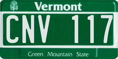 VT license plate CNV117