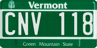 VT license plate CNV118