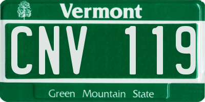 VT license plate CNV119