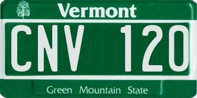 VT license plate CNV120
