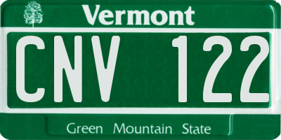 VT license plate CNV122