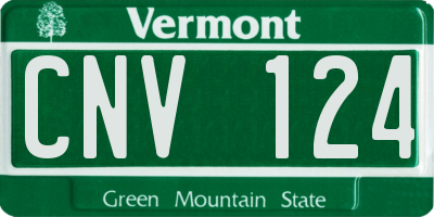 VT license plate CNV124