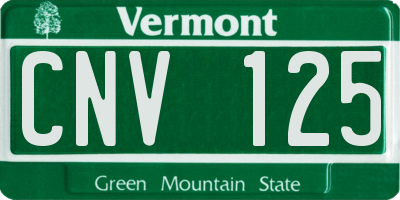 VT license plate CNV125