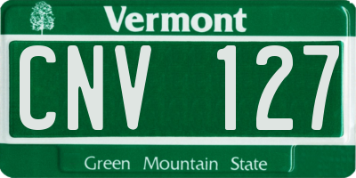 VT license plate CNV127