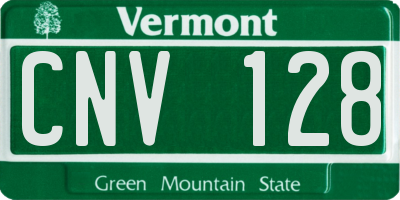 VT license plate CNV128