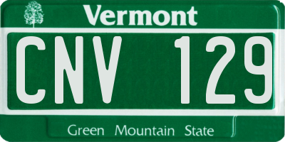 VT license plate CNV129