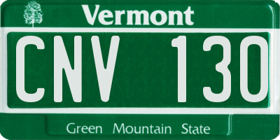 VT license plate CNV130