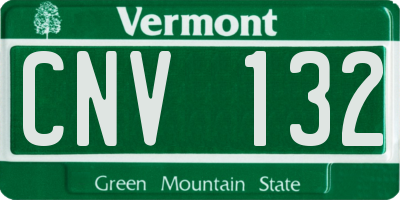 VT license plate CNV132