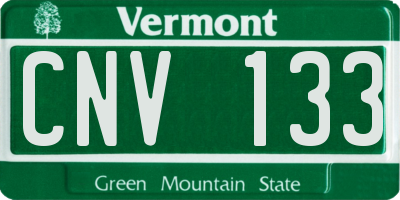 VT license plate CNV133