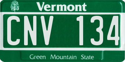 VT license plate CNV134