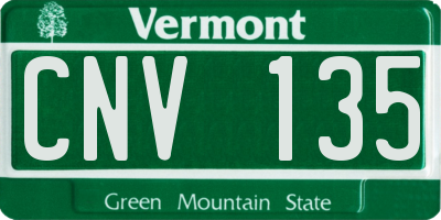 VT license plate CNV135