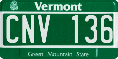 VT license plate CNV136
