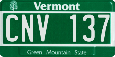 VT license plate CNV137
