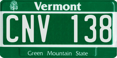 VT license plate CNV138