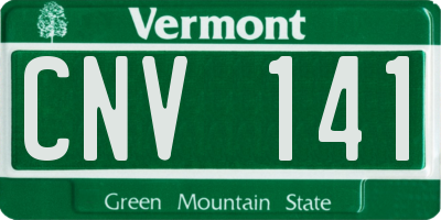 VT license plate CNV141