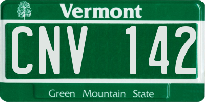 VT license plate CNV142