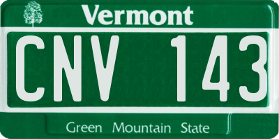 VT license plate CNV143