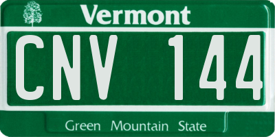 VT license plate CNV144