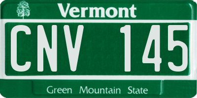 VT license plate CNV145