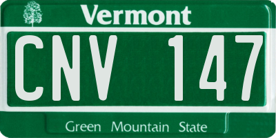 VT license plate CNV147