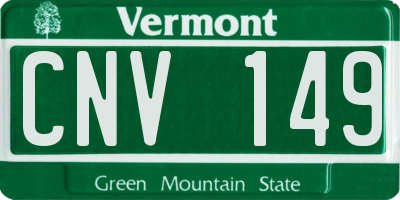 VT license plate CNV149