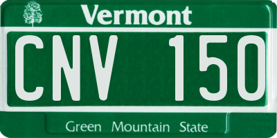 VT license plate CNV150