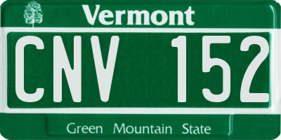 VT license plate CNV152