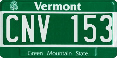 VT license plate CNV153