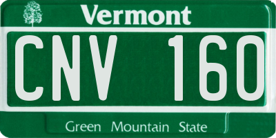 VT license plate CNV160