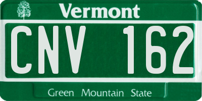 VT license plate CNV162